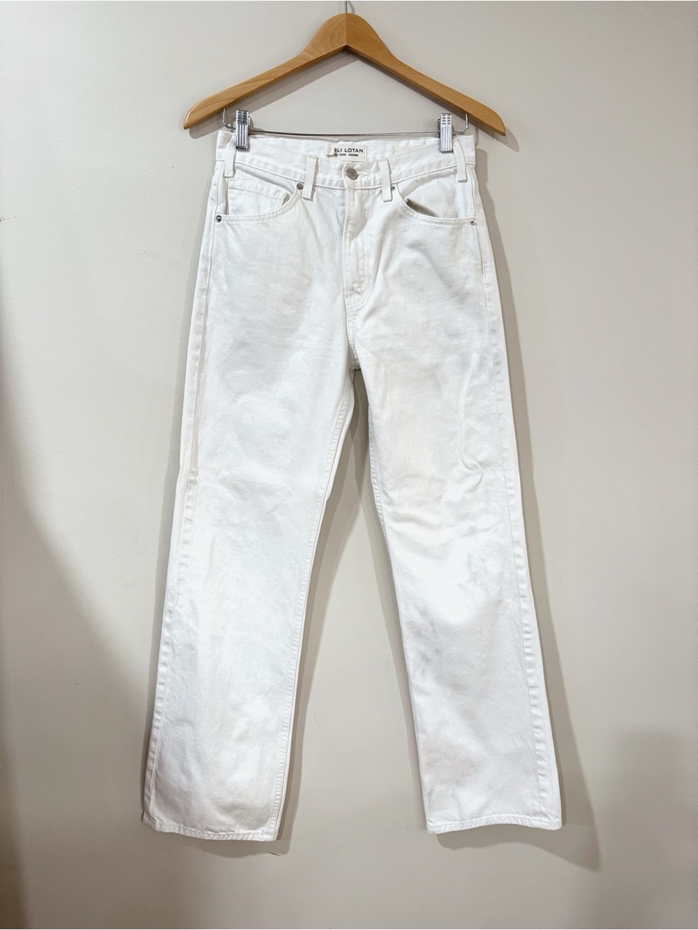 Nili Lotan Women 24 White Straight Leg Mitchell Jeans Minimalist Quiet Luxury